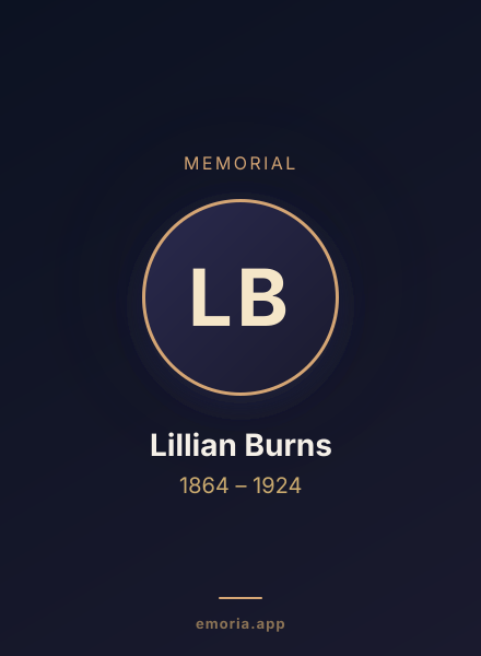 Memorial portrait of Lillian Burns