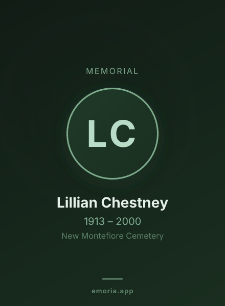 Memorial portrait of Lillian Chestney