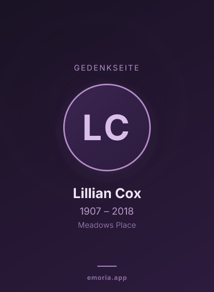 Gedenkportrait von Lillian Cox