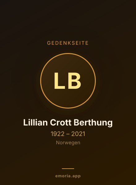 Gedenkportrait von Lillian Crott Berthung