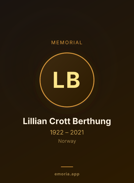 Memorial portrait of Lillian Crott Berthung