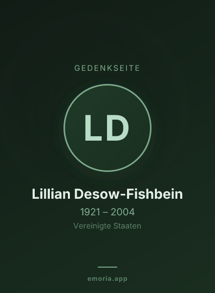 Gedenkportrait von Lillian Desow-Fishbein