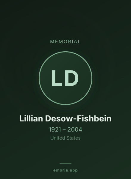 Memorial portrait of Lillian Desow-Fishbein