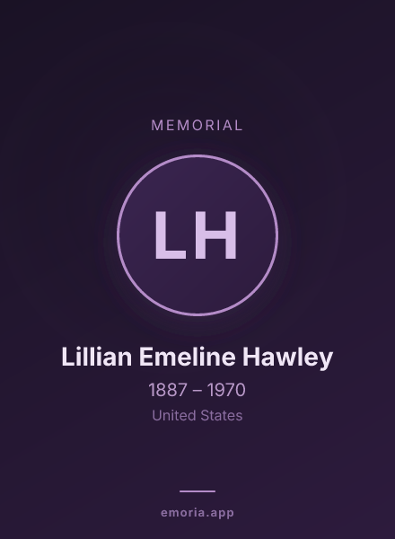 Memorial portrait of Lillian Emeline Hawley