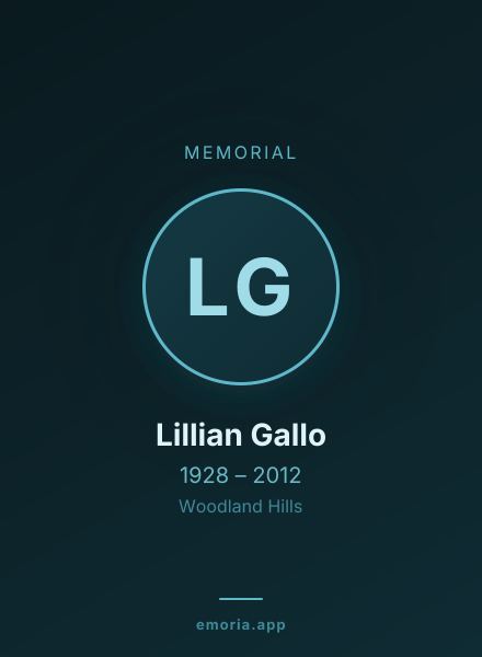 Memorial portrait of Lillian Gallo