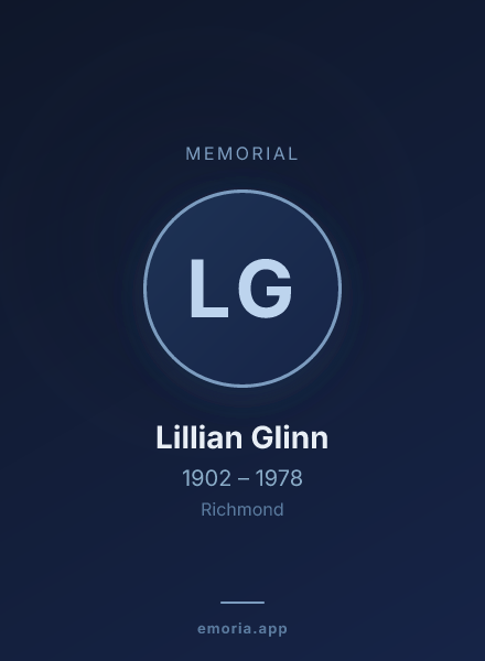 Memorial portrait of Lillian Glinn