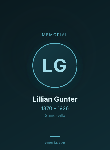 Memorial portrait of Lillian Gunter