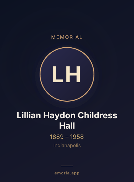 Memorial portrait of Lillian Haydon Childress Hall