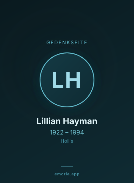 Gedenkportrait von Lillian Hayman