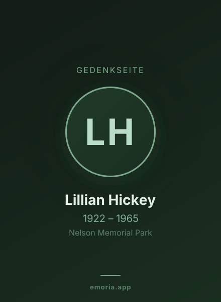 Gedenkportrait von Lillian Hickey
