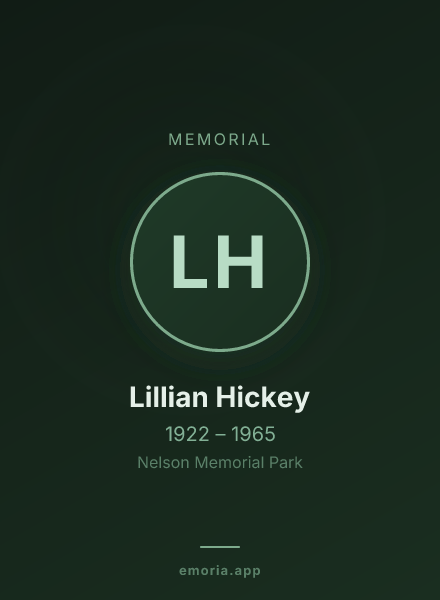 Memorial portrait of Lillian Hickey