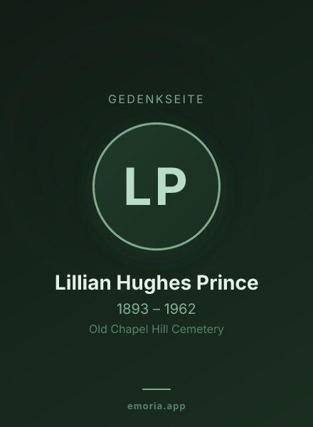 Gedenkportrait von Lillian Hughes Prince
