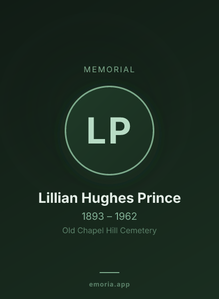 Memorial portrait of Lillian Hughes Prince