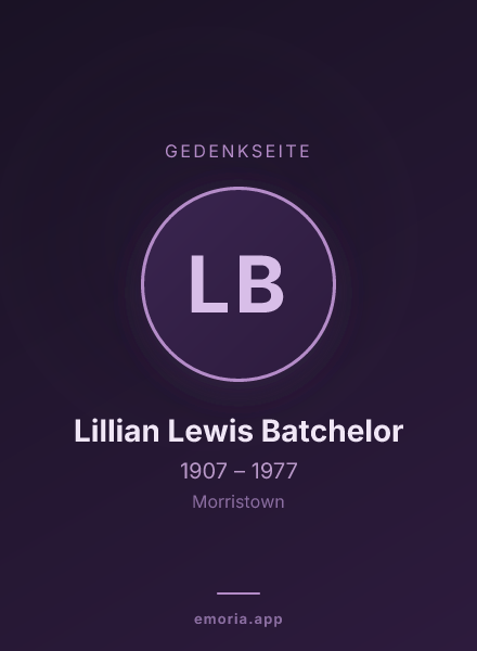 Gedenkportrait von Lillian Lewis Batchelor
