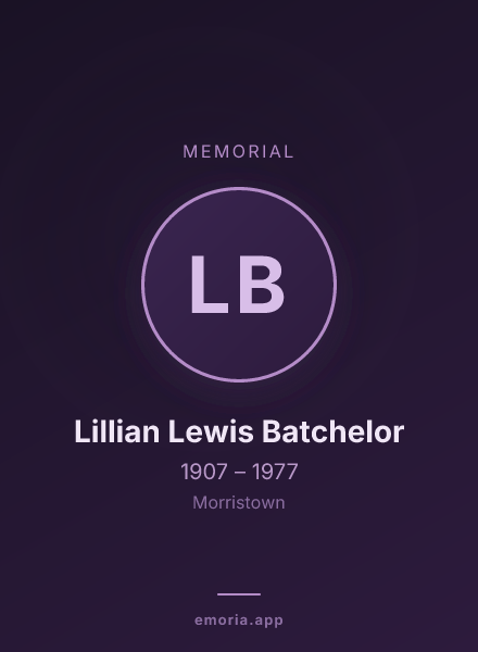 Memorial portrait of Lillian Lewis Batchelor