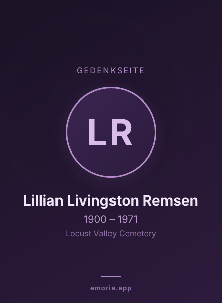 Gedenkportrait von Lillian Livingston Remsen