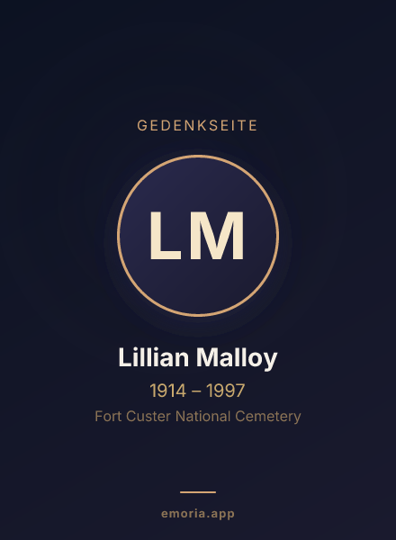 Gedenkportrait von Lillian Malloy