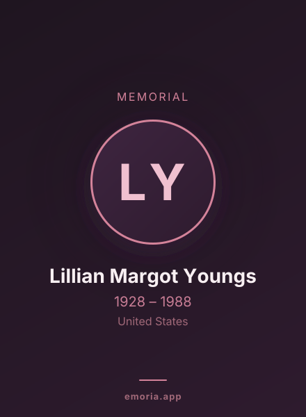 Memorial portrait of Lillian Margot Youngs