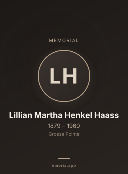 Memorial portrait of Lillian Martha Henkel Haass