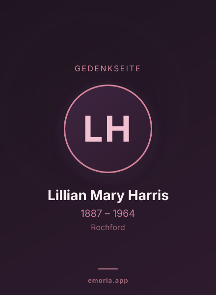 Gedenkportrait von Lillian Mary Harris
