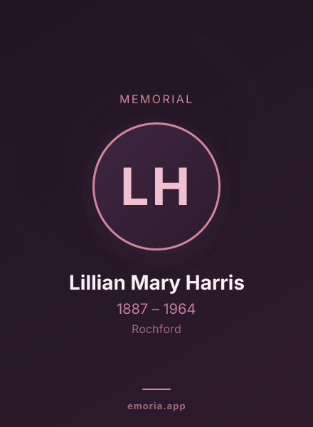 Memorial portrait of Lillian Mary Harris