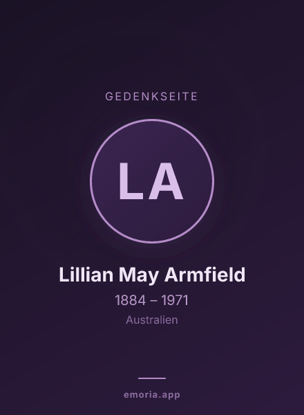Gedenkportrait von Lillian May Armfield