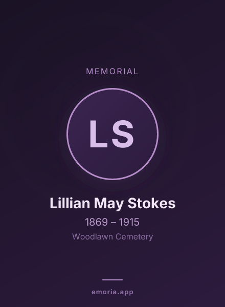 Memorial portrait of Lillian May Stokes