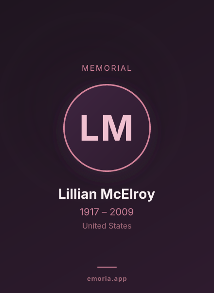 Memorial portrait of Lillian McElroy