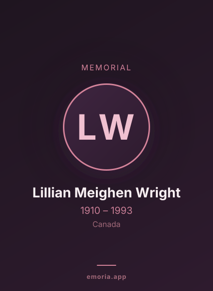 Memorial portrait of Lillian Meighen Wright