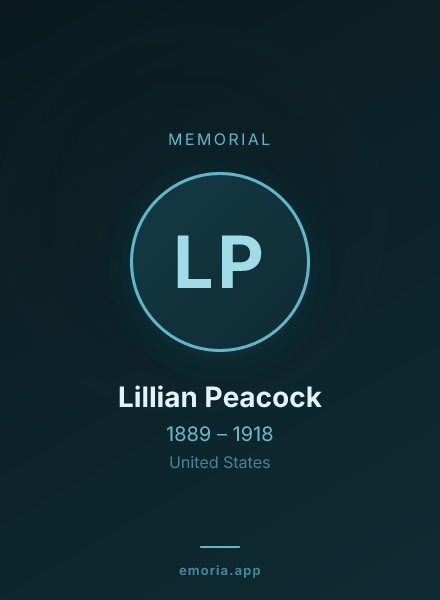 Memorial portrait of Lillian Peacock
