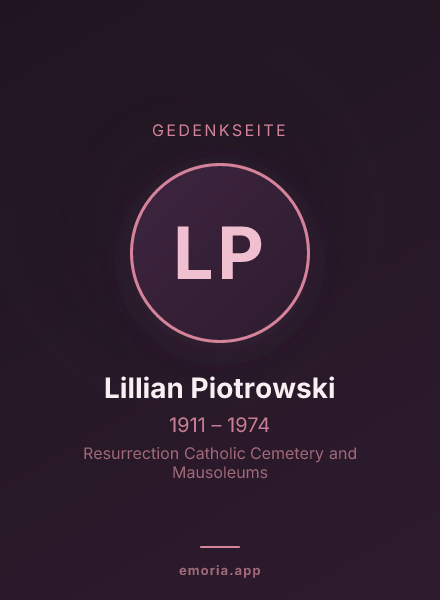 Gedenkportrait von Lillian Piotrowski