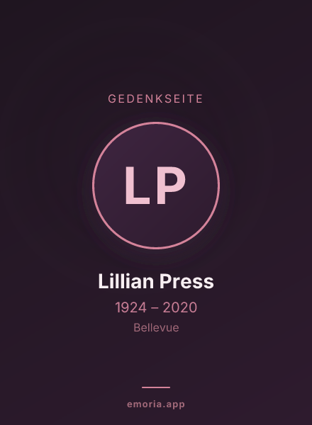 Gedenkportrait von Lillian Press
