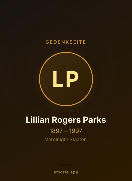 Gedenkportrait von Lillian Rogers Parks