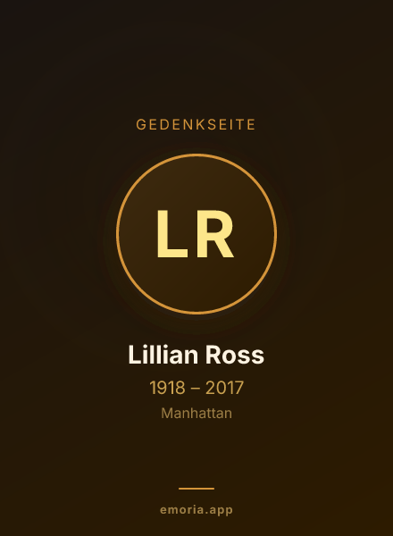 Gedenkportrait von Lillian Ross