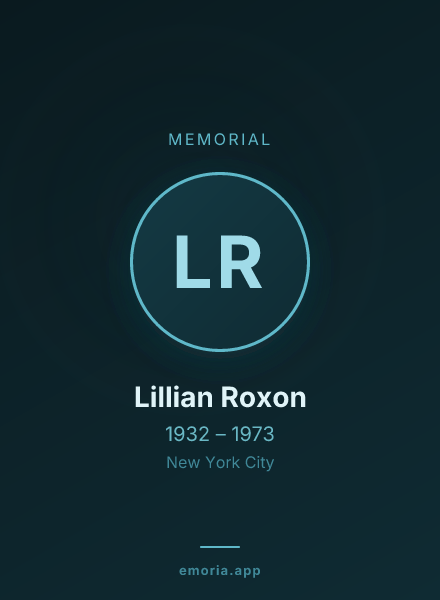 Memorial portrait of Lillian Roxon