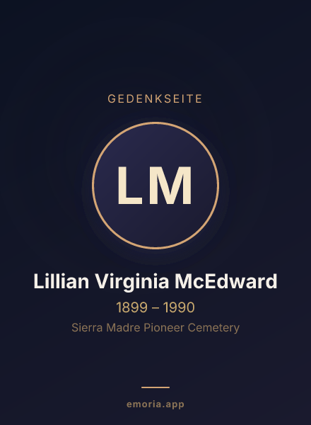 Gedenkportrait von Lillian Virginia McEdward
