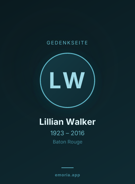 Gedenkportrait von Lillian Walker