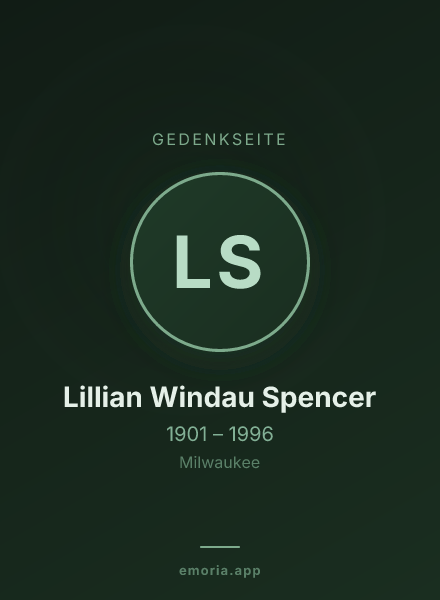 Gedenkportrait von Lillian Windau Spencer
