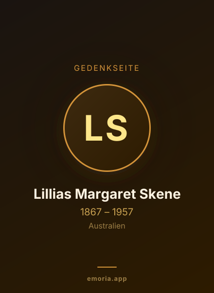 Gedenkportrait von Lillias Margaret Skene