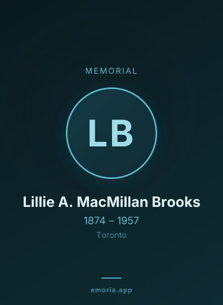 Memorial portrait of Lillie A. MacMillan Brooks