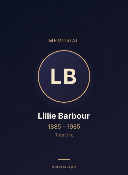 Memorial portrait of Lillie Barbour