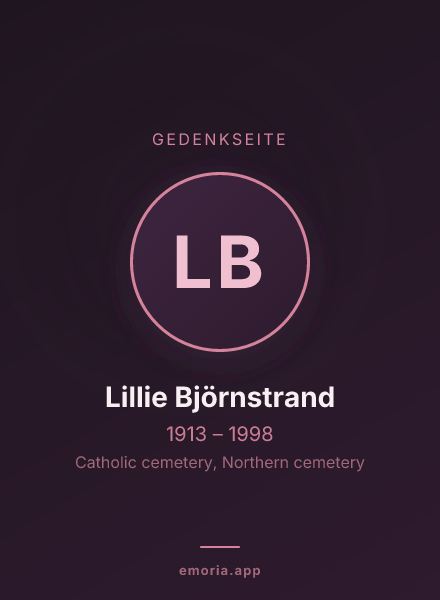 Gedenkportrait von Lillie Björnstrand