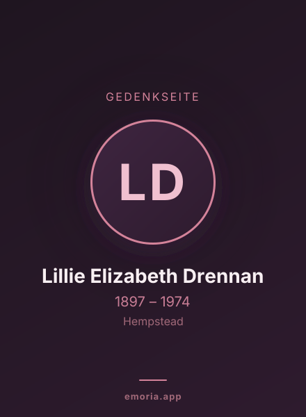 Gedenkportrait von Lillie Elizabeth Drennan