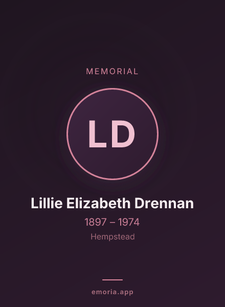 Memorial portrait of Lillie Elizabeth Drennan