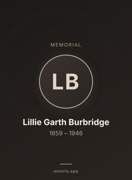 Memorial portrait of Lillie Garth Burbridge