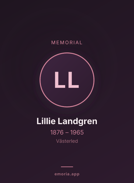 Memorial portrait of Lillie Landgren