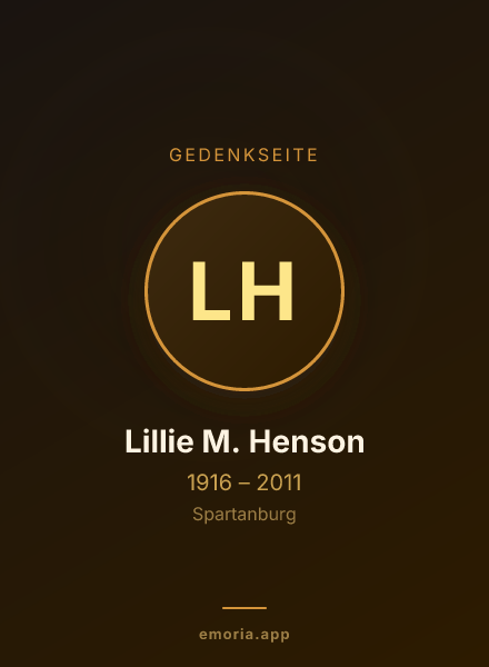 Gedenkportrait von Lillie M. Henson