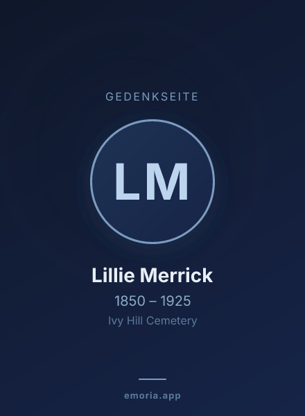 Gedenkportrait von Lillie Merrick