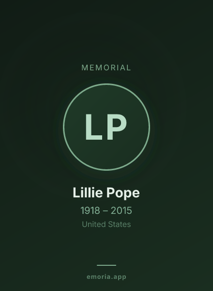 Memorial portrait of Lillie Pope