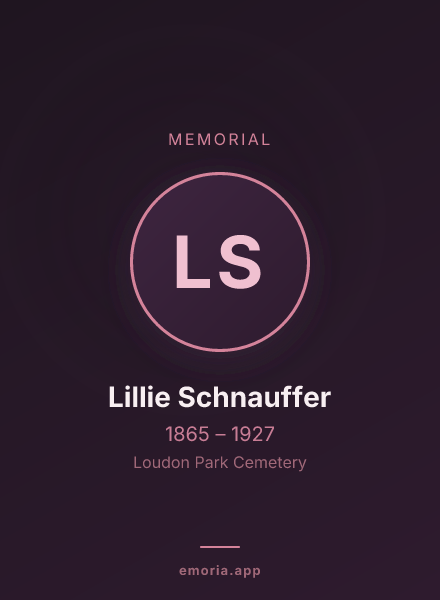Memorial portrait of Lillie Schnauffer